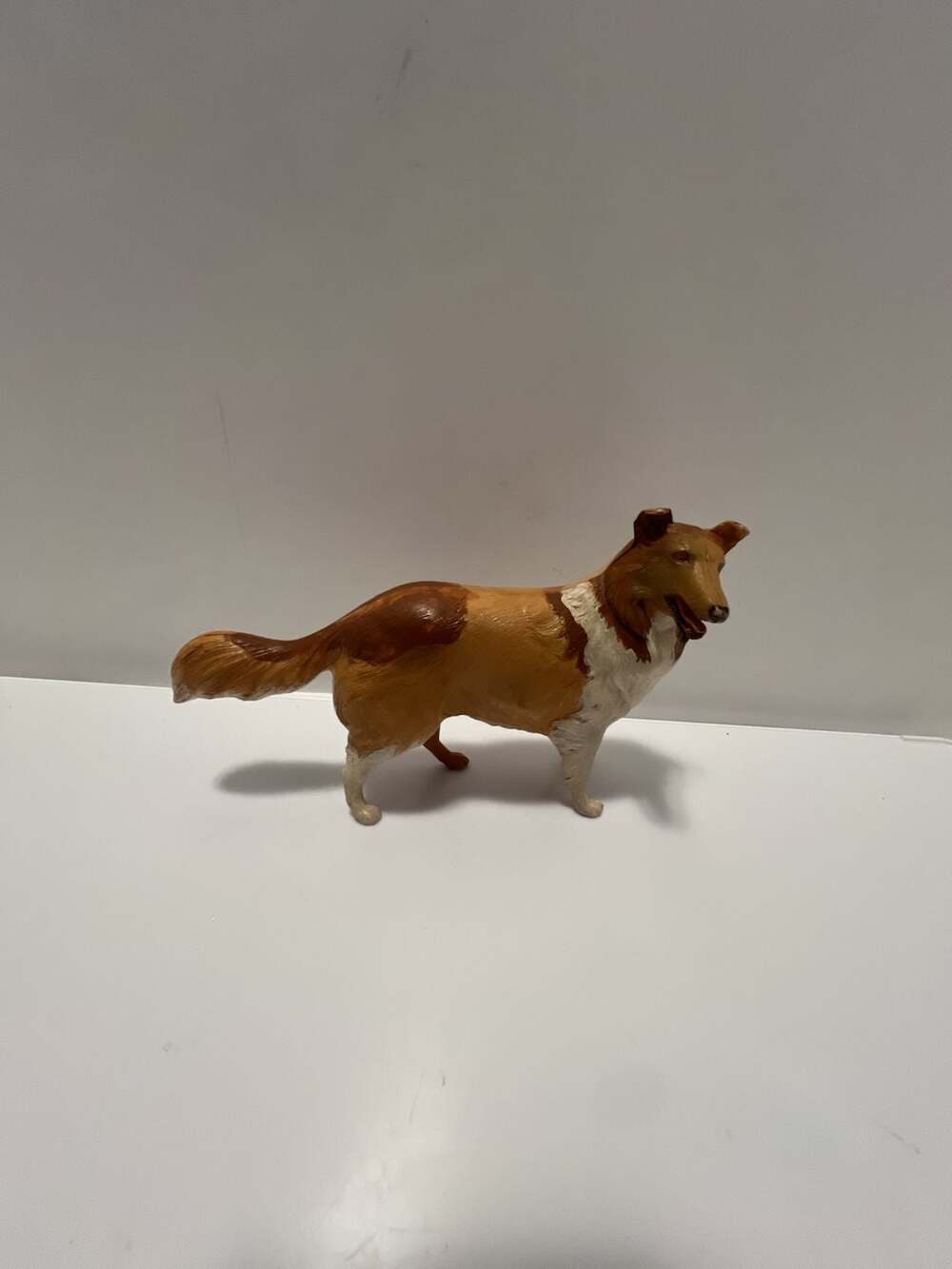 Vintage Plastic Collie Dog Figurine Toy Farm Animal